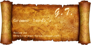 Gramer Teréz névjegykártya